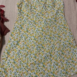 Old Navy Floral Dress - White, Yellow, Green